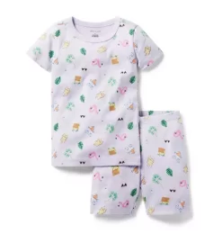 Good Night Short Pajamas In Beach Vacation Lightening Lilac Beach Vacation