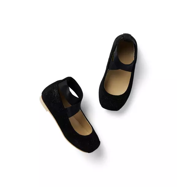 Glitter Ballet Flat JJ Black 1 Glitter Ballet Flat JJ Black