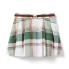 Plaid Pleated Skirt Jet Ivory Plaid
