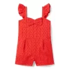 Eyelet Bow Romper Island Punch