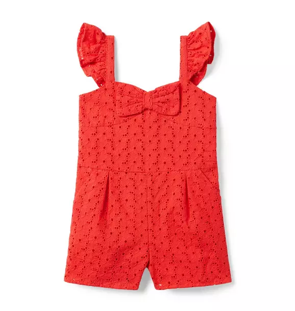 Eyelet Bow Romper Island Punch 1 Eyelet Bow Romper Island Punch