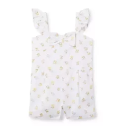 Floral Bow Romper White Floral