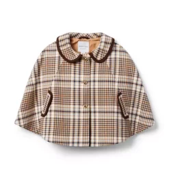 Plaid Ponte Cape Tan Plaid