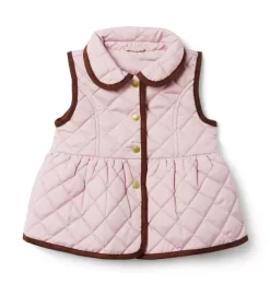 The Quilted Peplum Vest Pink Touch