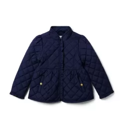 The Quilted Barn Coat Dark Marine