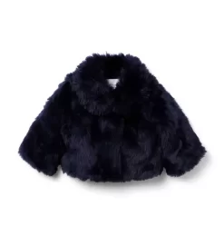 The Festive Faux Fur Jacket Dark Marine