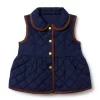 The Quilted Peplum Vest Dark Marine
