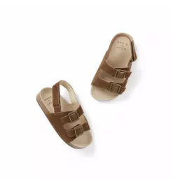 Suede Buckle Sandal Brown