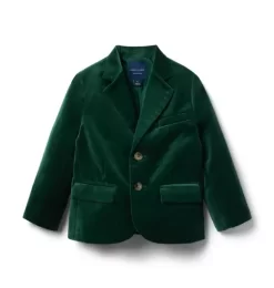The Velvet Party Blazer Pine Green