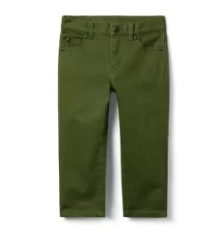 The Straight Leg Sateen Pant Bronze Green