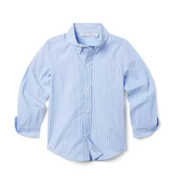 The Striped Poplin Shirt Ocean Air Stripe