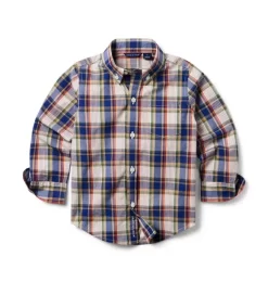 The Plaid Poplin Shirt Jet Ivory Plaid