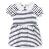 Collared Striped Ponte Dress Merchant Marine Stripe
