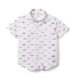 Around The Globe Poplin Shirt White Around The Globe