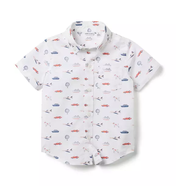 Around The Globe Poplin Shirt White Around The Globe 1 Around The Globe Poplin Shirt White Around The Globe