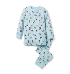 Good Night Pajamas In Ski Penguin Sky Blue Ski Penguin