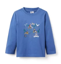 Disney Mickey Mouse & Friends Map Tee Nantucket Blue