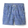 Dawne Florine Men's Tile Print Swim Trunk Blue Delta Tile Print