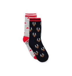 Holiday Sock 2-Pack Classic Grey Heather And Dark Marine