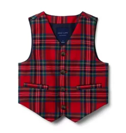 The Tartan Holiday Vest Bradbury Red Tartan