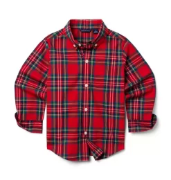 The Tartan Poplin Shirt Bradbury Red Tartan