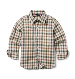 The Gingham Poplin Shirt Jet Ivory Gingham