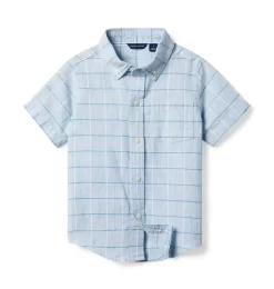 The Plaid Linen-Cotton Shirt Niagara Plaid