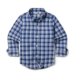 The Tartan Poplin Shirt Castle Blue