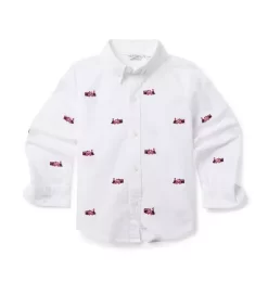 The Embroidered Oxford Shirt White