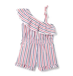 The Red, White And You Romper White Stripe
