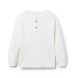 The Ribbed Henley Tee Jet Ivory