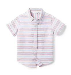 The Striped Linen-Cotton Shirt White Stripe