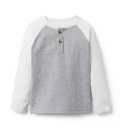 Henley Baseball Tee Classic Grey Heather