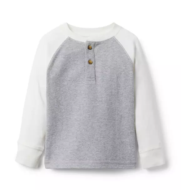 Henley Baseball Tee Classic Grey Heather 1 Henley Baseball Tee Classic Grey Heather