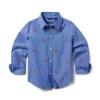 The Embroidered Oxford Shirt Admiral Blue Pumpkin