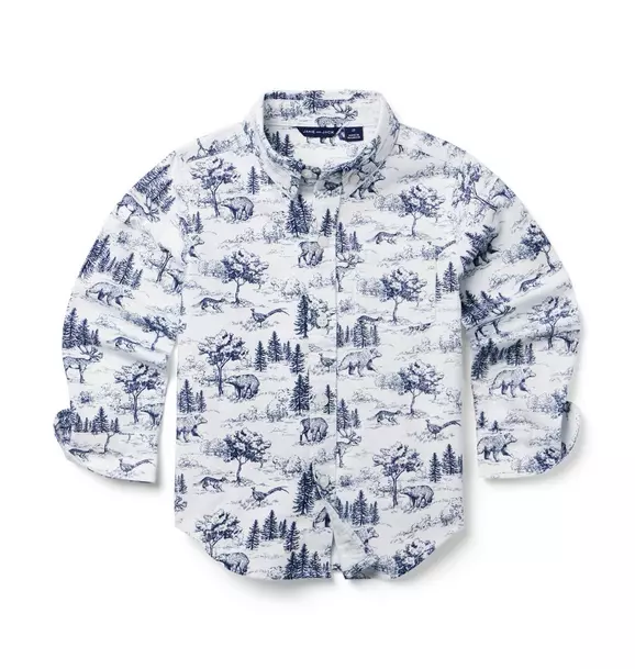 The Woodland Toile Flannel Shirt Jet Ivory Woodland Toile 1 The Woodland Toile Flannel Shirt Jet Ivory Woodland Toile