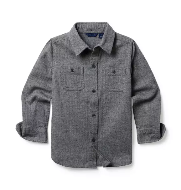 Herringbone Shirt Heather Grey Herringbone 1 Herringbone Shirt Heather Grey Herringbone