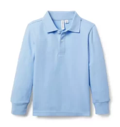 The Long Sleeve Pique Polo Bluen Away