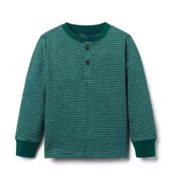 Striped Henley Tee Enchanted Forest Stripe