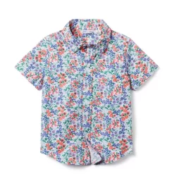 Floral Poplin Shirt White Floral