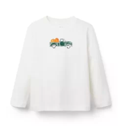 Pumpkin Truck Tee Jet Ivory