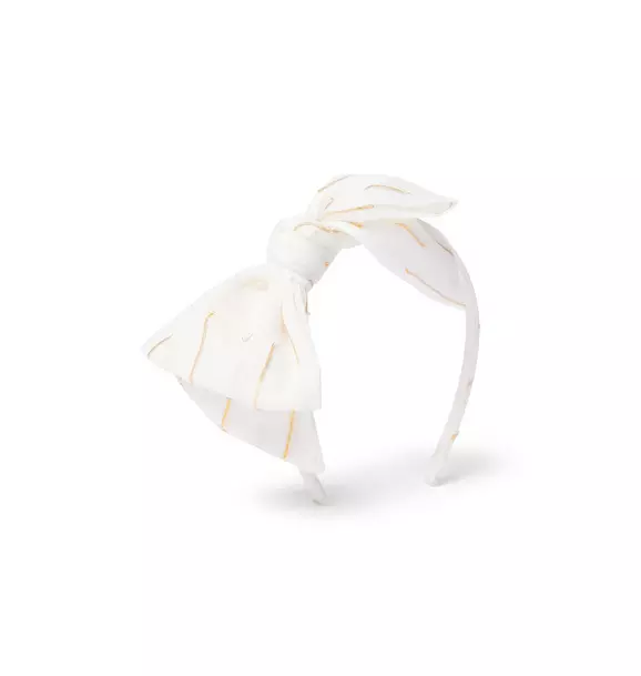 Metallic Chiffon Bow Headband Cream And Sugar 1 Metallic Chiffon Bow Headband Cream And Sugar