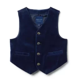 The Velvet Party Vest Dark Marine
