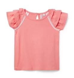 Tiered Ruffle Sleeve Jersey Tee Sashimi