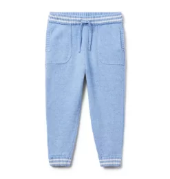 Striped Trim Jogger Marine Blue Heather
