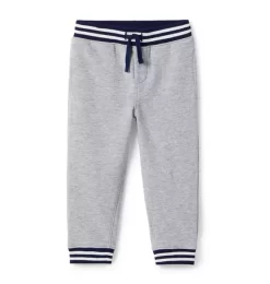 Striped Trim French Terry Jogger Classic Grey Heather