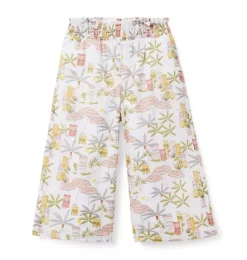 The Destination Wide Leg Pant White Destination Print