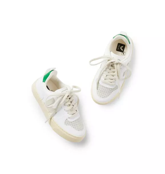 Kid Veja V-10 Lace-Up Sneaker White Multi 1 Kid Veja V-10 Lace-Up Sneaker White Multi