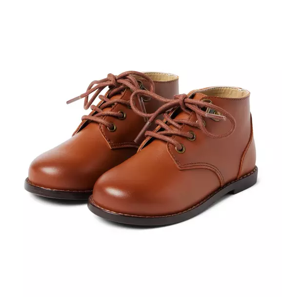 Leather Lace-Up Boot Brown 1 Leather Lace-Up Boot Brown