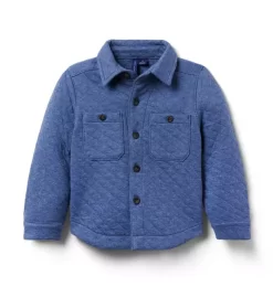 The Quilted Shirt Jacket Nantucket Blue